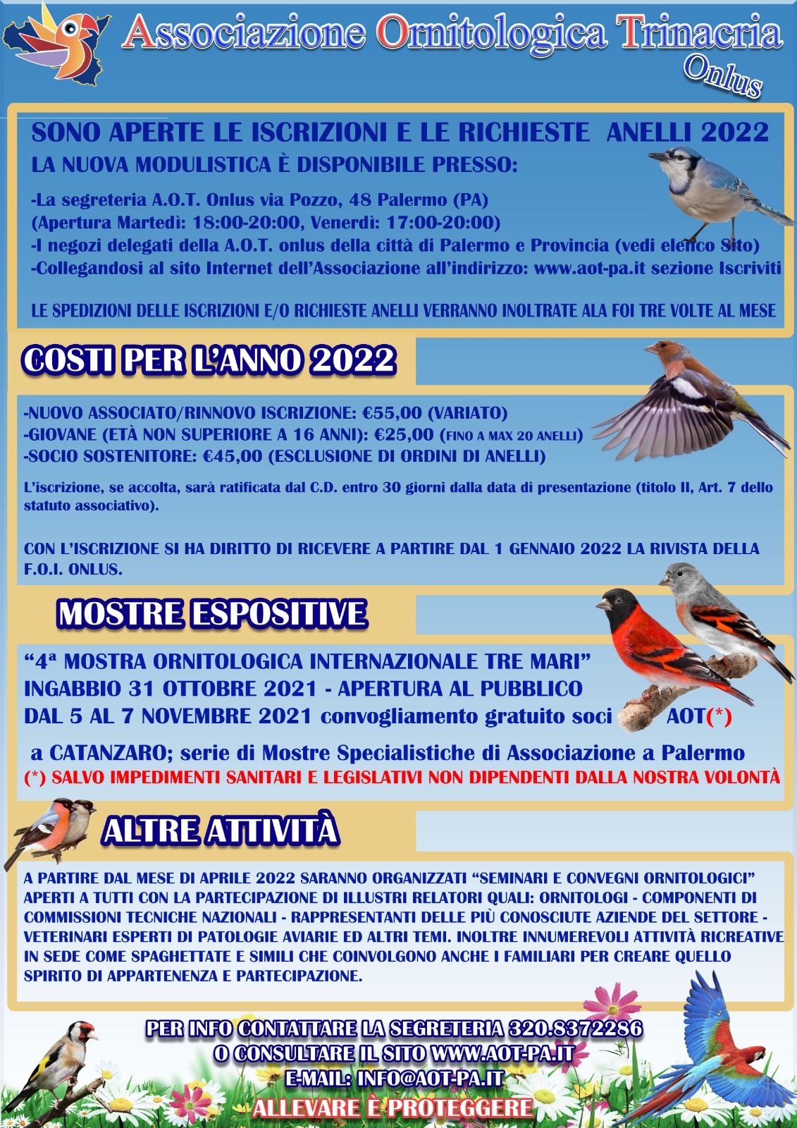 Iscriviti  - Associazione Ornitologica Trinacria Onlus